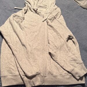 Hollister Heather Gray Hooded Zip Sweatshirt